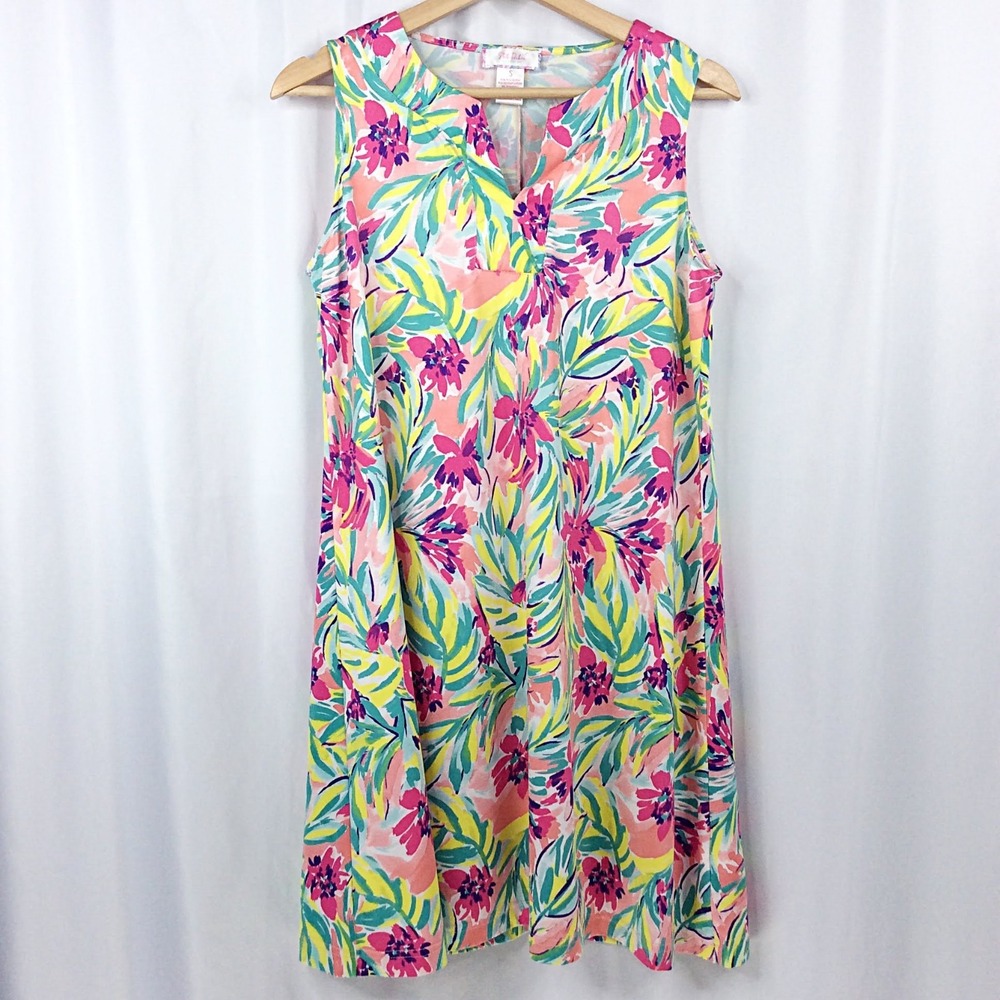 Stella Parker Collection Sleeveless Shift Dress Women's Size Small Floral
